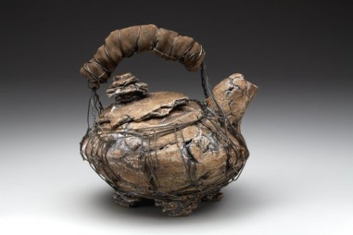 Hand Built Stoneware pottery teapot